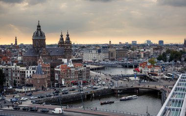 amsterdam'ın havadan görünümü