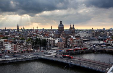 amsterdam'ın havadan görünümü