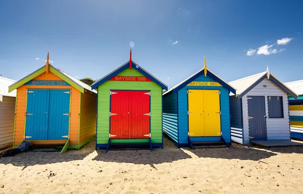 Brighton baai beachhouses — Stockfoto