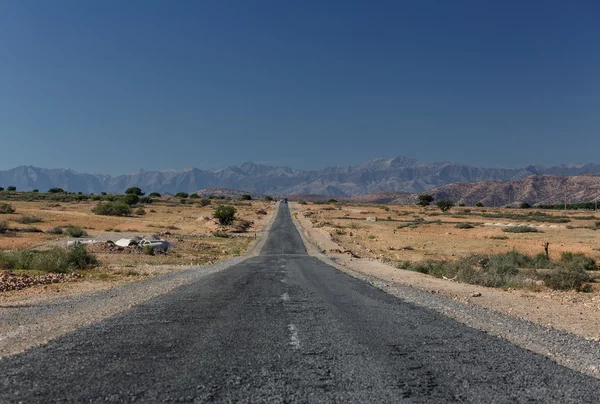 Strada attraverso il bellissimo paesaggio del deserto — Foto Stock