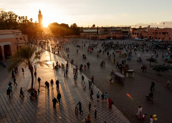 Djemaa El-fna at Marrakech, Morocco — Stock Photo, Image