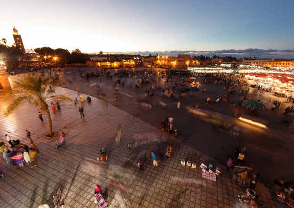 Djemaa El-fna v Marrakech, Maroko — Stock fotografie