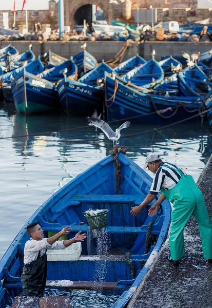 Niet-geïdentificeerde visser in de haven — Stockfoto