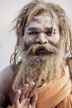 Varanasi, Hindistan Hint keşiş portresi