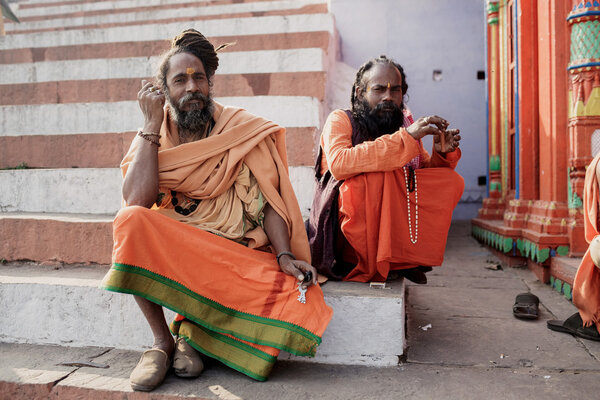 Holy Sadhu monks in Varanasi