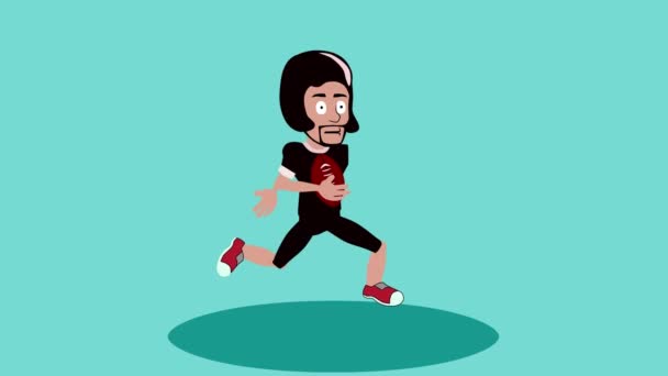 Løpende Amerikansk Fotballspiller Animasjon – stockvideo