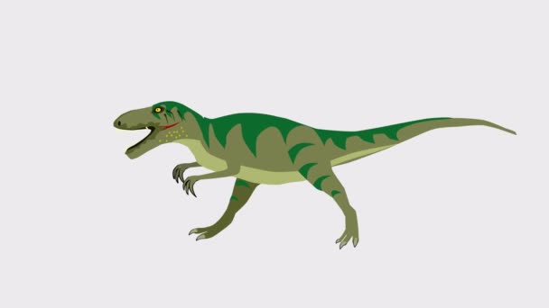 Walking Rex Dinosaurios Looping Animación Dibujos Animados — Vídeo de stock