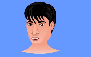 İnsanın kafası izole edilmiş vektör çizimi