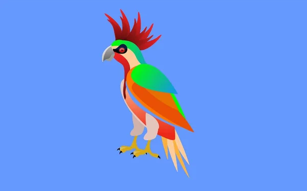 Farbige Lebendige Papageienvogel Vektor Illustration — Stockvektor