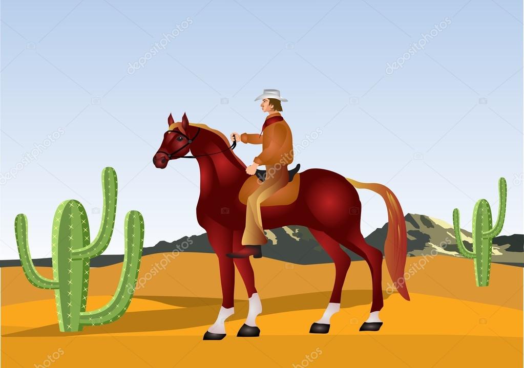 Wild west cowboy on horse