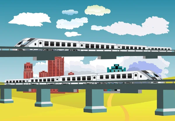 Wildwest illustration in red colors isolated on white. Train and bison on prairie