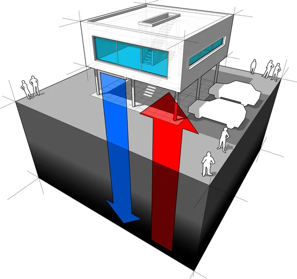 Schéma d'énergie géothermique — Image vectorielle