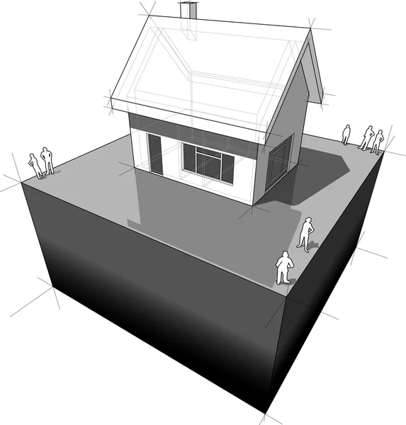 简单的独立式的住宅 — 图库矢量图片