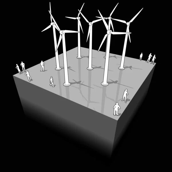 Rüzgar türbinleri diyagramı — Stok Vektör