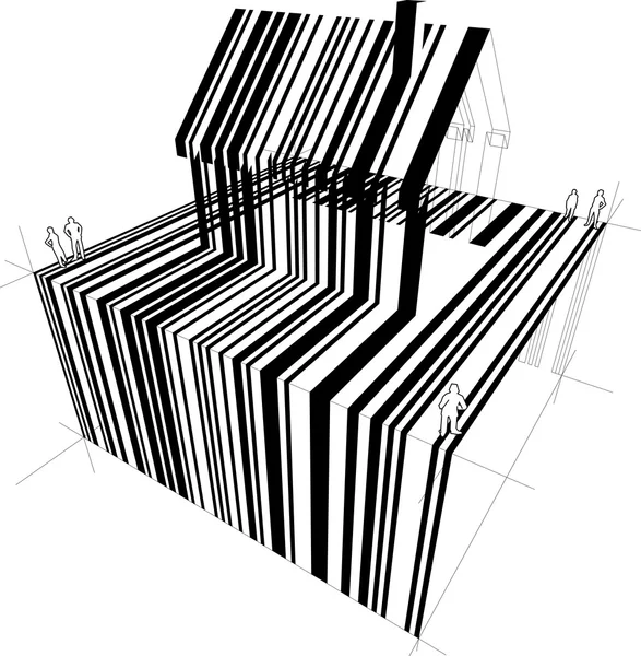 Diagramme de maison de code à barres — Image vectorielle