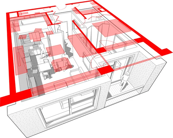 Diagramma appartamento — Vettoriale Stock