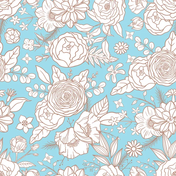 farklı çiçekler ile Seamless Modeli. 