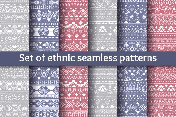 Altı etnik Dikişsiz desen seti.