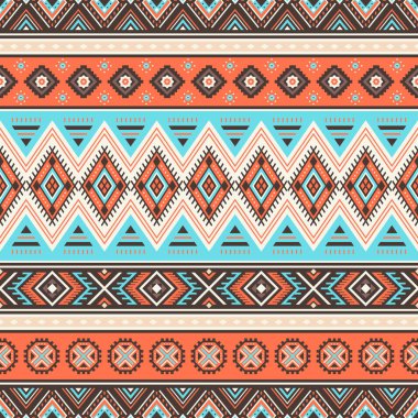 Kabile çizgili, pürüzsüz desen. Aztek geometrik vektör arkaplanı. Tekstil tasarımında, giysi, aksesuar, dekoratif kağıt, ambalaj, zarf, sırt çantası vs. yapımında kullanılabilir..