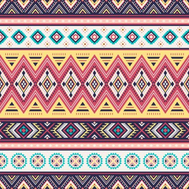 Kabile çizgili, pürüzsüz desen. Aztek geometrik vektör arkaplanı. Tekstil tasarımında, giysi, aksesuar, dekoratif kağıt, ambalaj, zarf, sırt çantası vs. yapımında kullanılabilir..