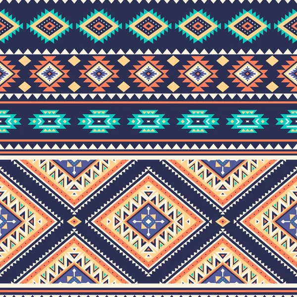 Kabile Çizgili Pürüzsüz Desen Aztek Geometrik Vektör Arkaplanı Tekstil Tasarımında — Stok Vektör
