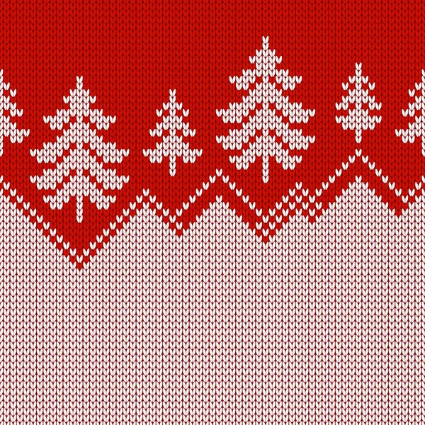 Jersey Invierno Con Árboles Navidad Ventisqueros Patrón Punto Sin Costura — Archivo Imágenes Vectoriales