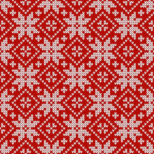 Noël Nouvel Traditionnel Tricoté Motif Sans Couture Avec Des Flocons — Image vectorielle