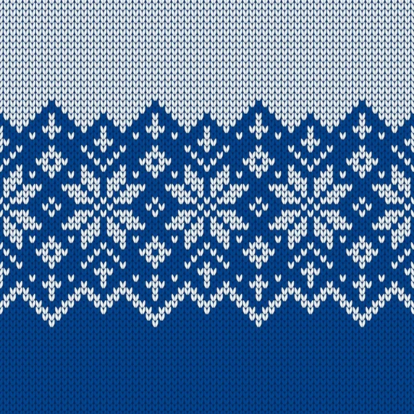 İskandinav örgü desenleri. Norveç tarzı süveter, kar taneleriyle süslenmiş. Fair Island tasarımı. Yün dokusu. Kış tatili geçmişi. Vektör illüstrasyonu.