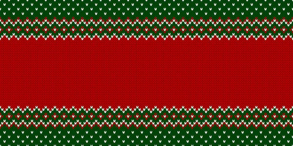 Ugly Christmas Sweater Party Wide Background Knitwear Texture Template Empty — Stock Vector