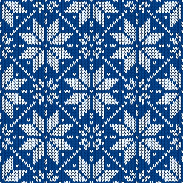 İskandinav örgü desenleri. Kar taneli Norveç tarzı süveter. Yün dokusu. Kış tatili geçmişi. Vektör illüstrasyonu.