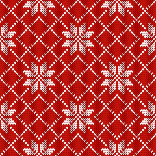 İskandinav örgü desenleri. Kar taneli Norveç tarzı süveter. Yün dokusu. Kış tatili geçmişi. Vektör illüstrasyonu.