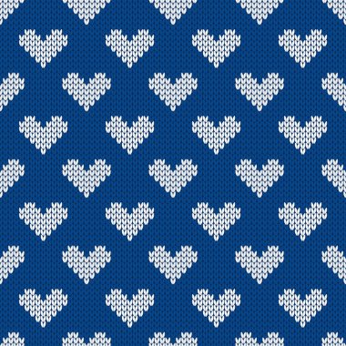 Kalpli, pürüzsüz, rahat bir şablon. İskandinav tarzı kazak. Sevgililer Günü için vektör illüstrasyonu. Geleneksel tatil geçmişi.