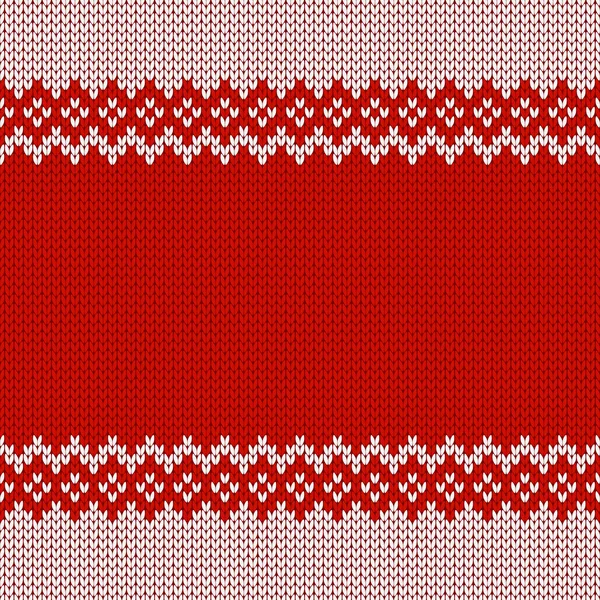 ニットウェアの質感 テキストのための空の場所を持つテンプレート 休日のデザインのための伝統的な季節のシームレスな背景 冬のニットウールセーターパターン クリスマスベクトルイラスト — ストックベクタ