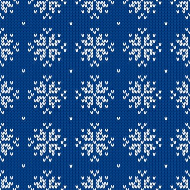 Noel ve yeni yıl geleneksel dikişsiz kar taneleri desenli. Norveç tarzı süveter. Yün dokusu. Vektör çizimi. Tatil arkaplanı.