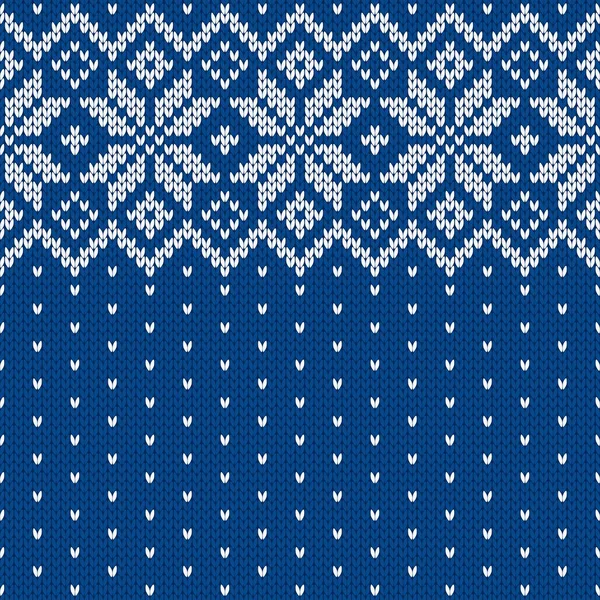 Skandinavisches Strickmuster Ohne Naht Pullover Norwegischen Stil Ornament Mit Schneeflocken — Stockvektor