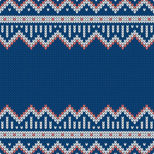 Textur Der Strickwaren Vorlage Mit Leerem Platz Für Text Traditioneller — Stockvektor