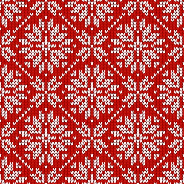 圣诞和新年传统针织图案与雪花 挪威风格的毛衣 羊毛质地 矢量图解 假日背景 — 图库矢量图片