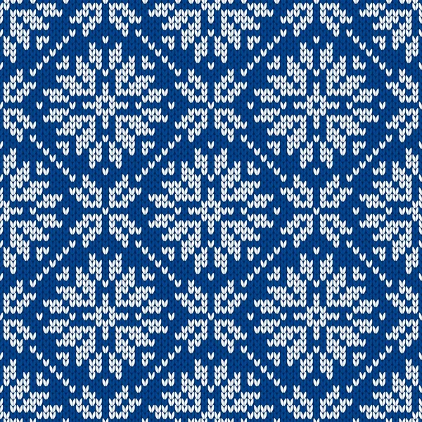 Noël Nouvel Traditionnel Tricoté Motif Sans Couture Avec Des Flocons — Image vectorielle