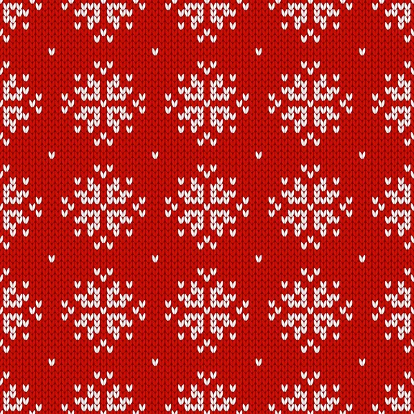 Zimní Vánoční Ozdoba Sněhovými Vločkami Vánoční Novoroční Vlněný Pletený Svetr — Stockový vektor