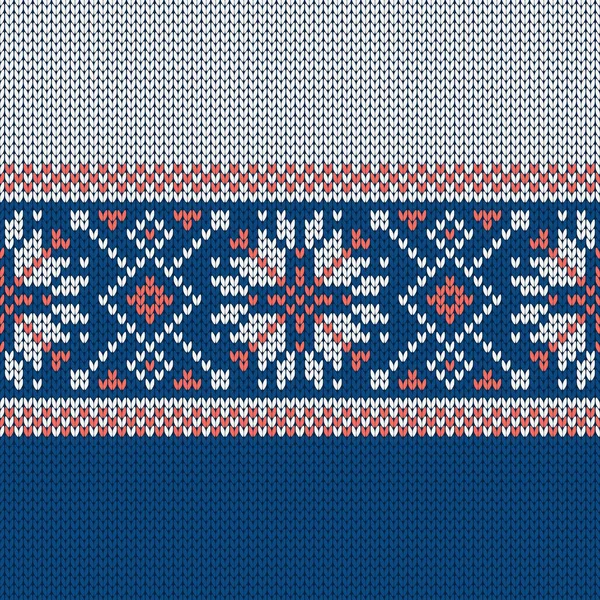 Skandinavisches Strickmuster Ohne Naht Pullover Norwegischen Stil Ornament Mit Schneeflocken — Stockvektor