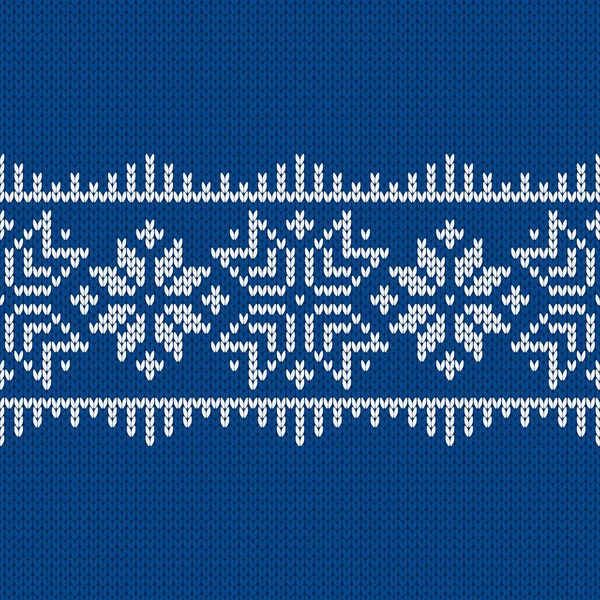 北欧ニットシームレスパターン ノルウェーのネイティブスタイルのセーター 雪の結晶で装飾 フェアアイランドのデザイン ウールの質感 冬休みの背景 ベクターイラスト — ストックベクタ