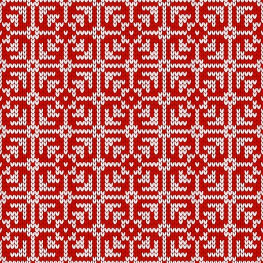 İskandinav örgü desenleri. Kar taneli Norveç tarzı süveter. Yün dokusu. Kış tatili geçmişi. Vektör illüstrasyonu.