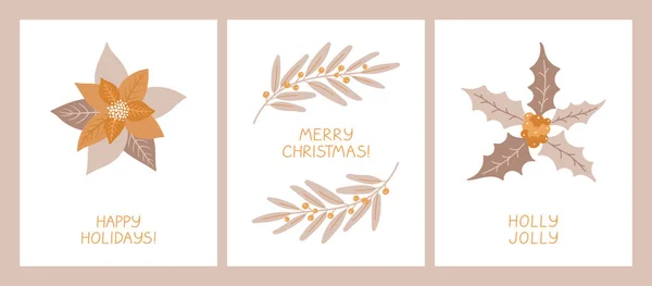Ensemble Cartes Vacances Avec Biscuits Maison Noël Avec Glaçure Flocons — Image vectorielle