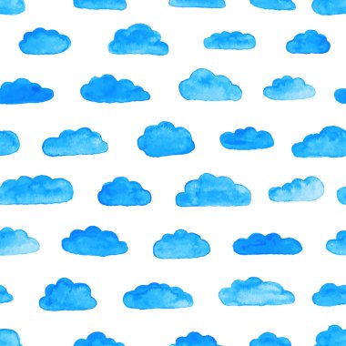 Bulutlar ile suluboya desen.