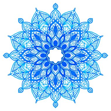 Suluboya elle çizilmiş mandala.