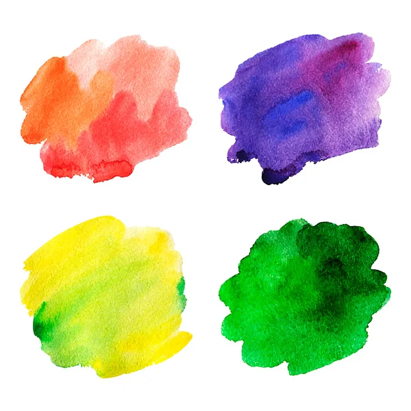 Set van aquarel vlekken. — Stockvector