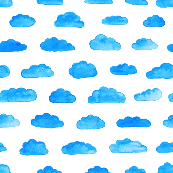 Aquarel patroon met wolken. — Stockvector