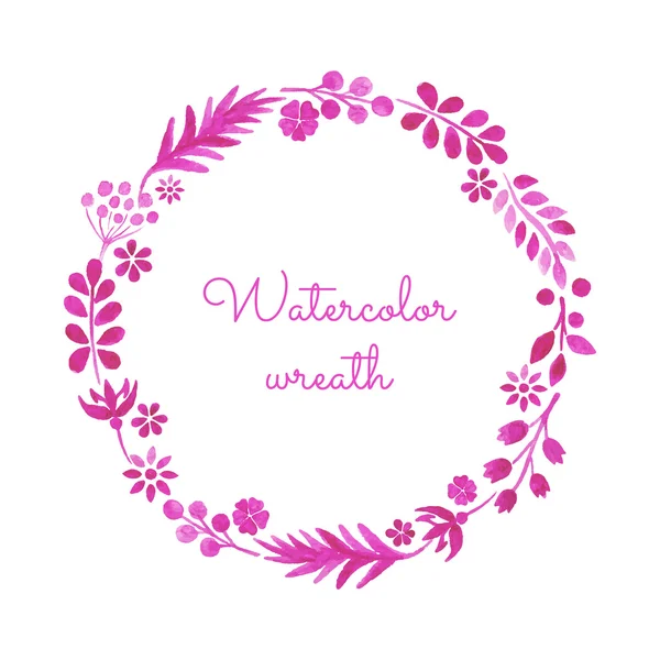 Watercolor wreath. — Stock Vector