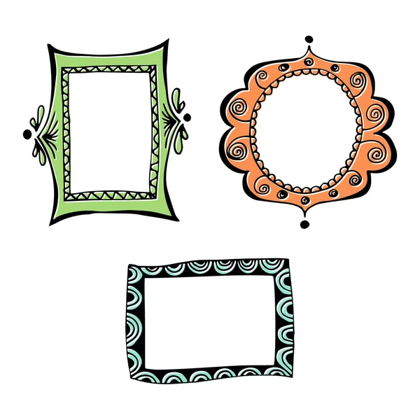 Set of doodle frames. — Stock Vector