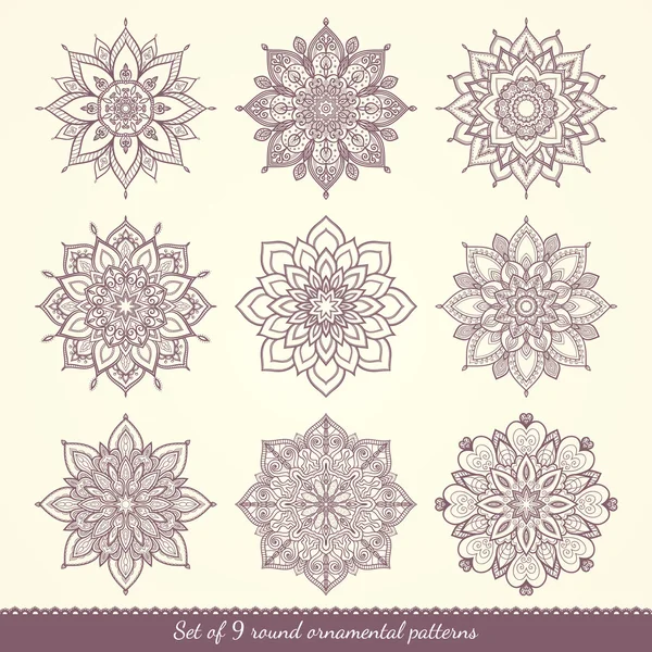 Set of floral patterns. — Stock Vector